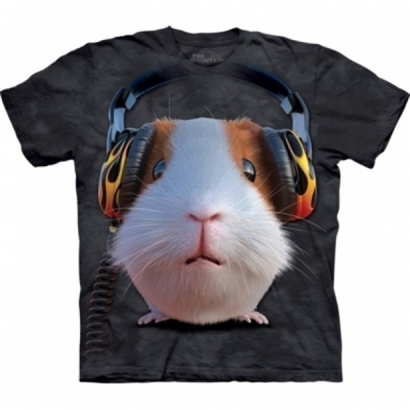 Tričko unisex The Mountain DJ Guinea Pig - šedé, XXL