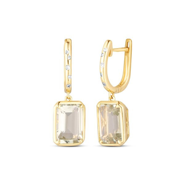 Náušnice se zeleným ametystem 234-957-GA6067 4.15g