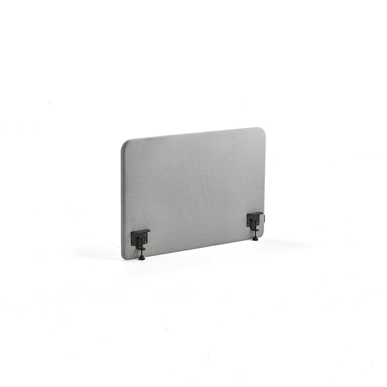 Stolový paraván ZONE, černé svorky, 1000x650x36 mm, potah Etna, světle šedá