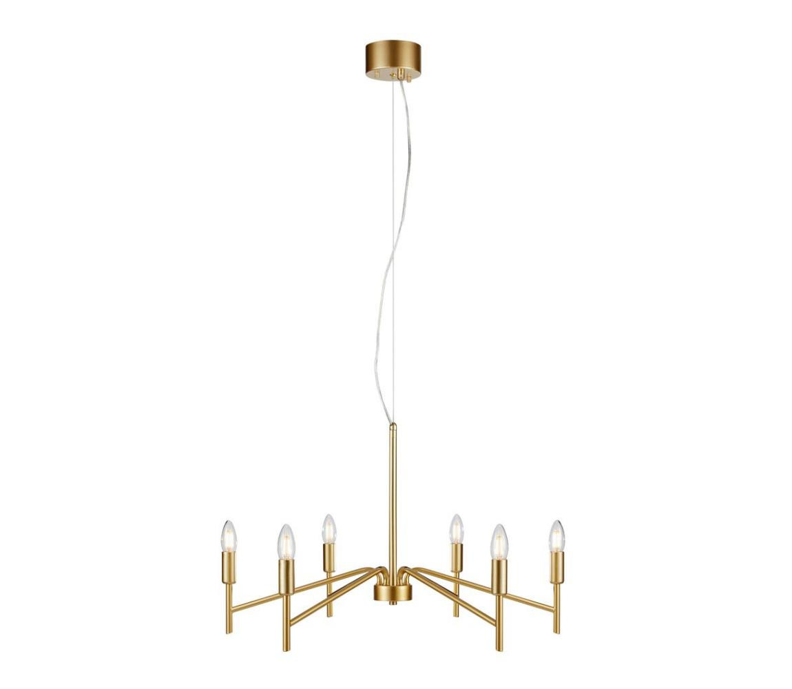 Markslöjd Markslöjd 108210 - Lustr na lanku MONARCH 6xE14/18W/230V zlatá