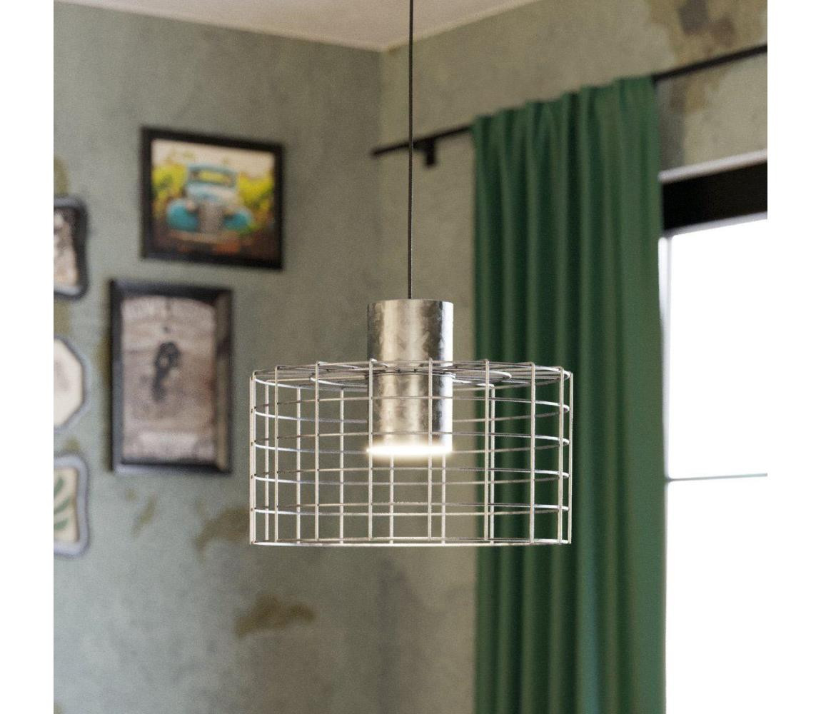 Eglo Eglo 43649 - Lustr na lanku MILLIGAN 1xE27/40W/230V pr. 38 cm stříbrná