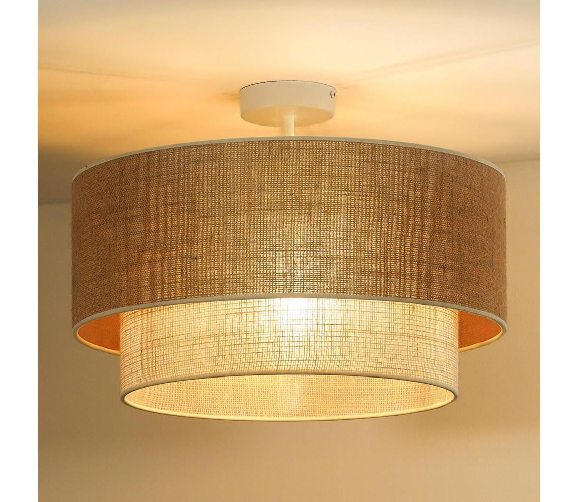 - Přisazený lustr YUTE BOHO 3xE27/15W/230V pr. 60 cm hnědá/krémová