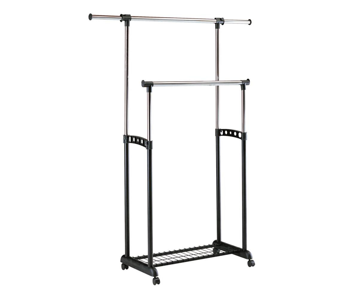 Halmar Mobilní kovový věšák 170x142 cm černá/lesklý chrom