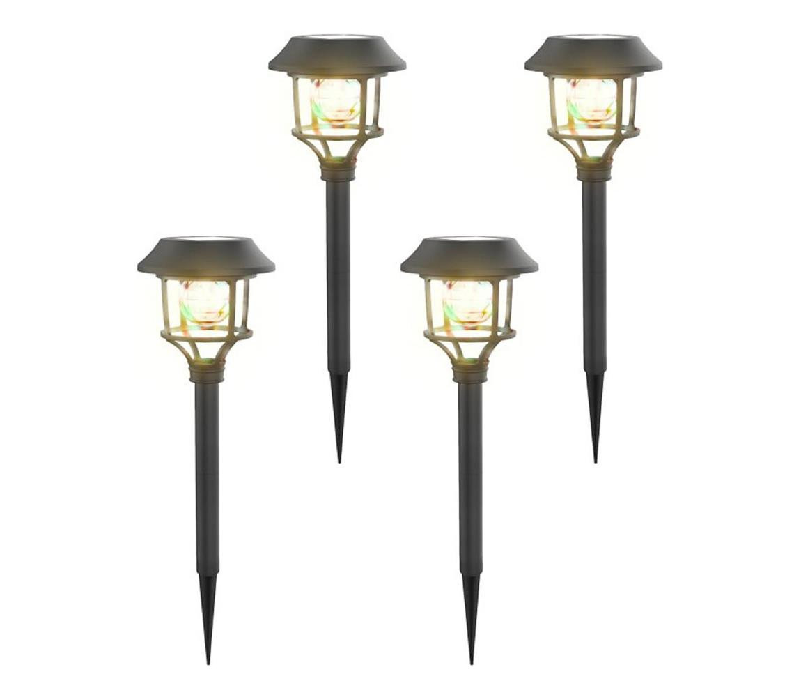 B.V.  - SADA 4x LED RGB Solární lampa LED/0,2W/2V IP44