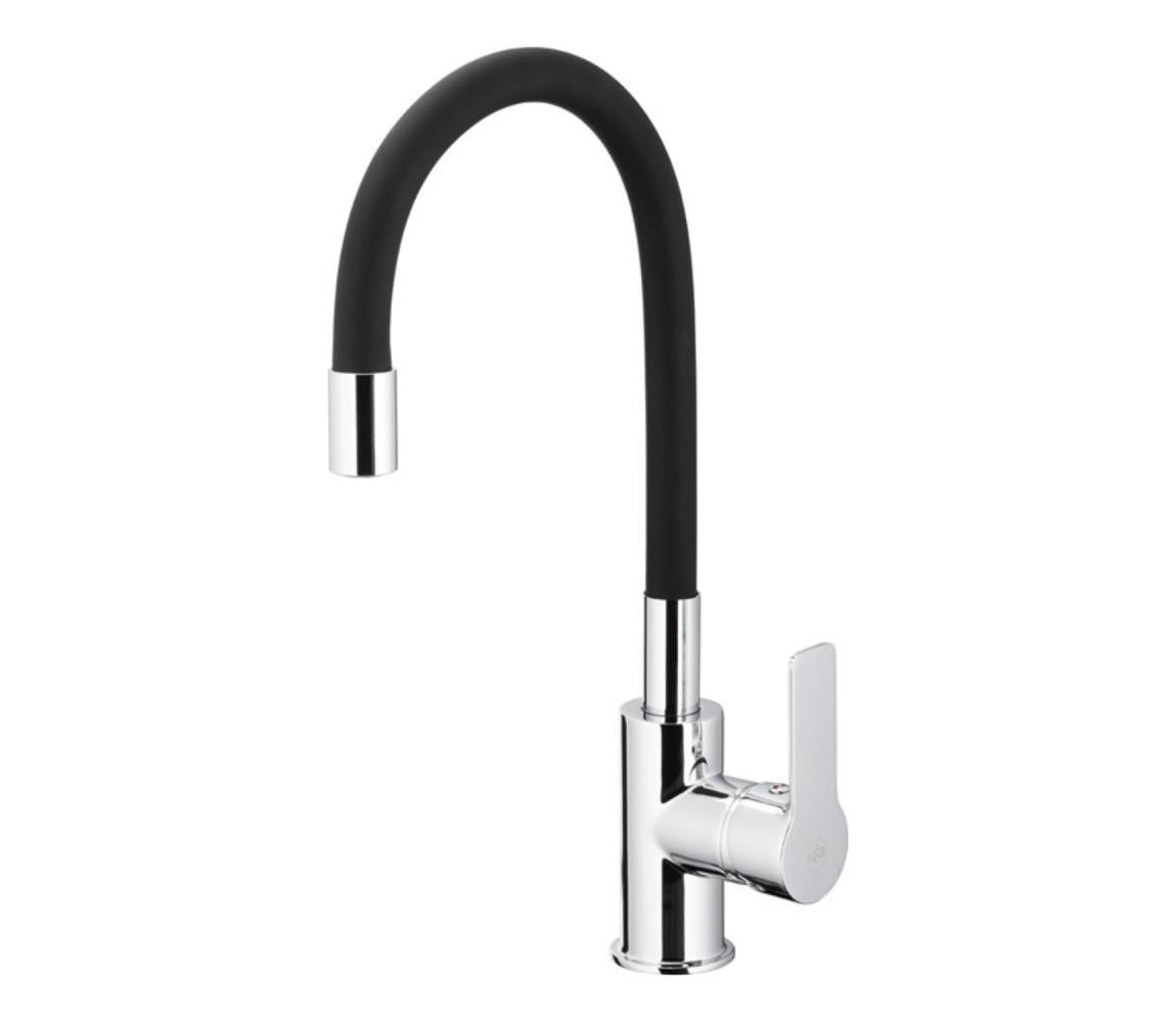 KFA Armatura KFA Armatura 6553-915-00-Dřezová baterie s flex. ram. RUMBA 40,5cm černá/l.chrom