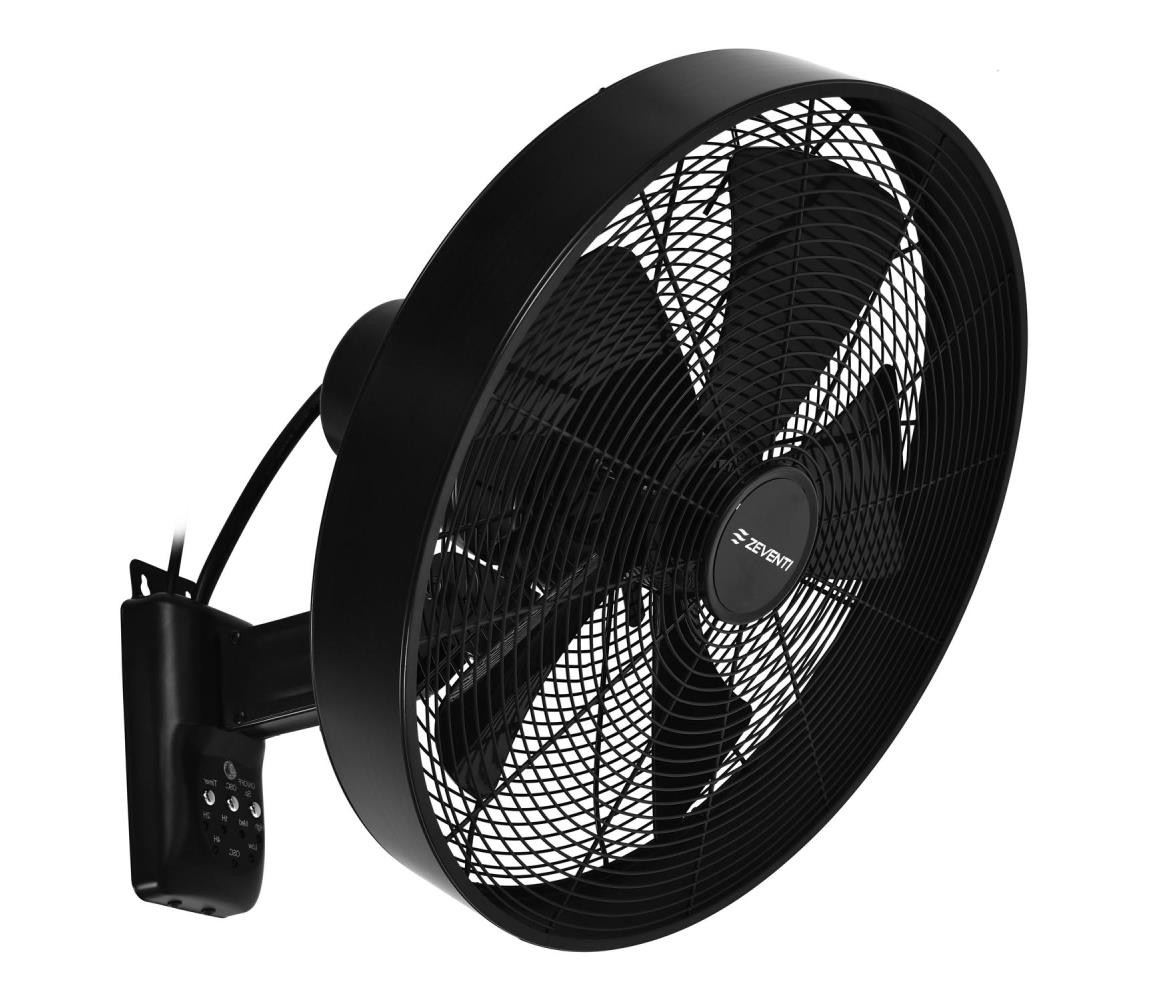 ZE ZE - Nástěnný látor FREEZE 50W/230V pr. 40 cm černá + dálkové ovládání