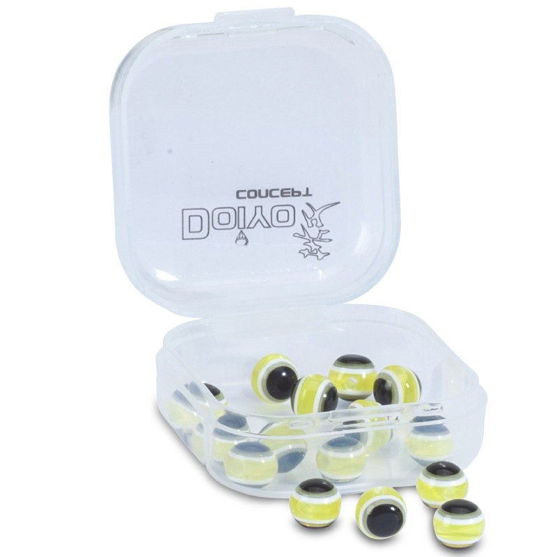 Doiyo skleněné korálky s okem Yellow 6mm 15ks-3800226