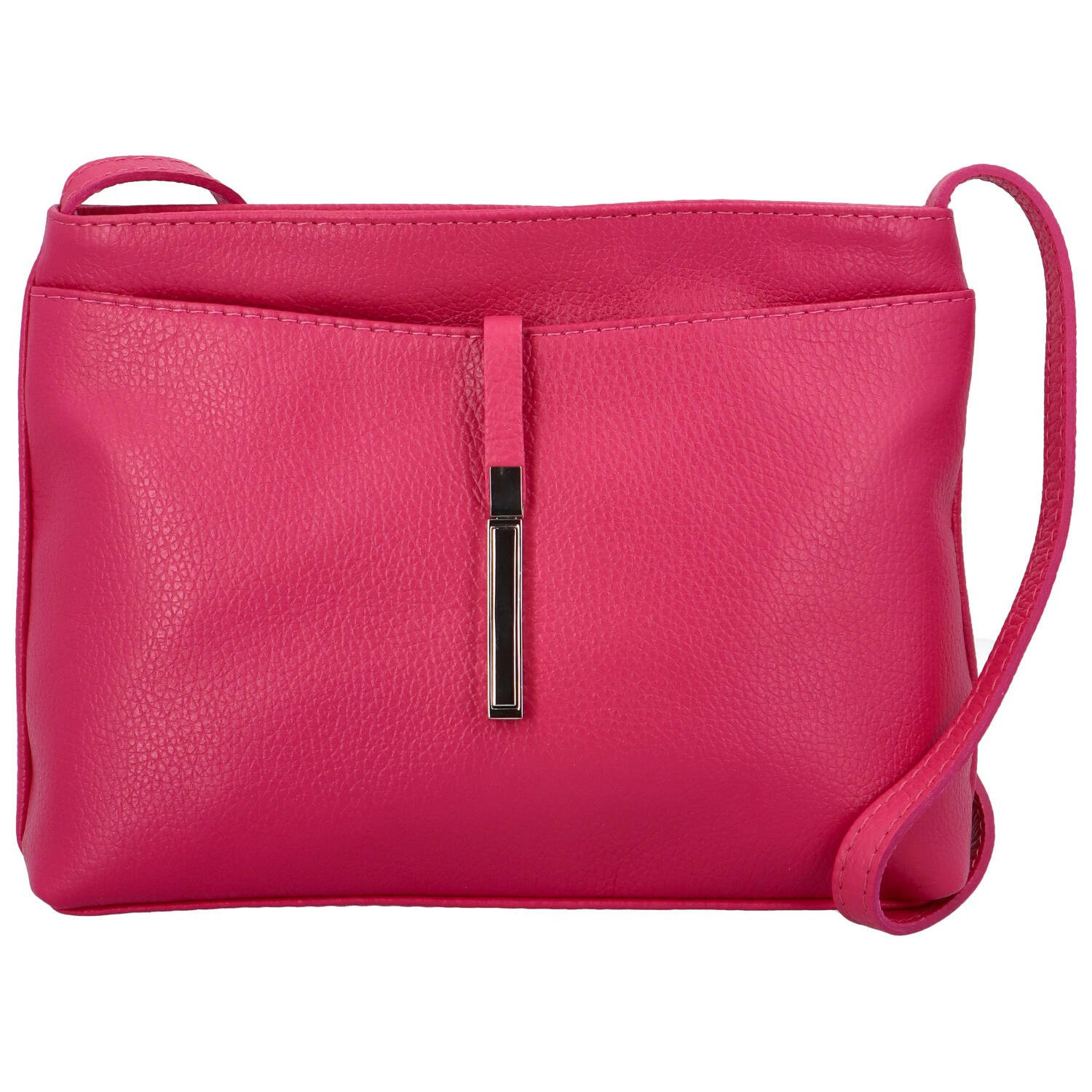 Dámská kožená crossbody kabelka fuchsiová - ItalY Eneta růžová
