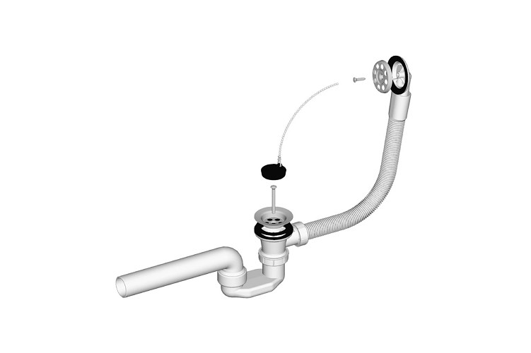 Liv-Fluidmaster Vanový sifon LIV 5-116 s klasickou zátkou a přepadem 60 cm