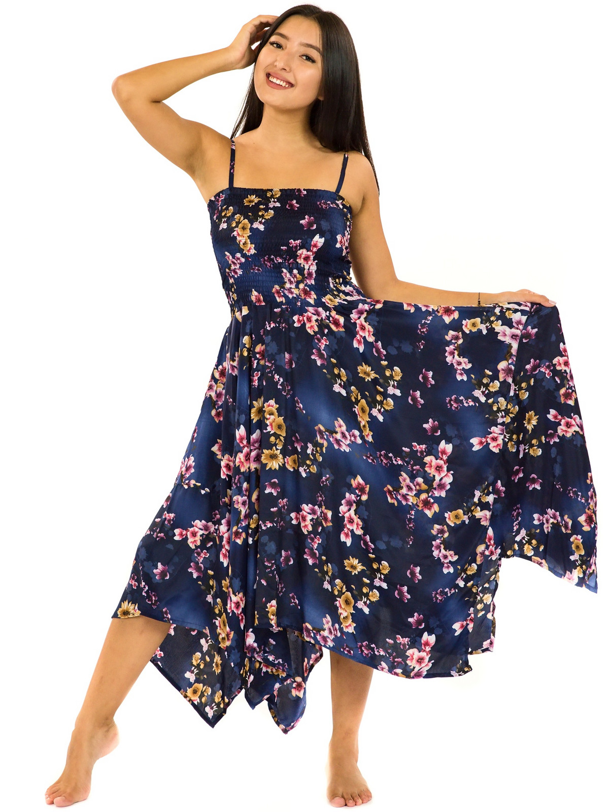 Himalife Šaty-sukně 2v1 Dawa Soha - tmavě modrá Velikost: XXL/3XL