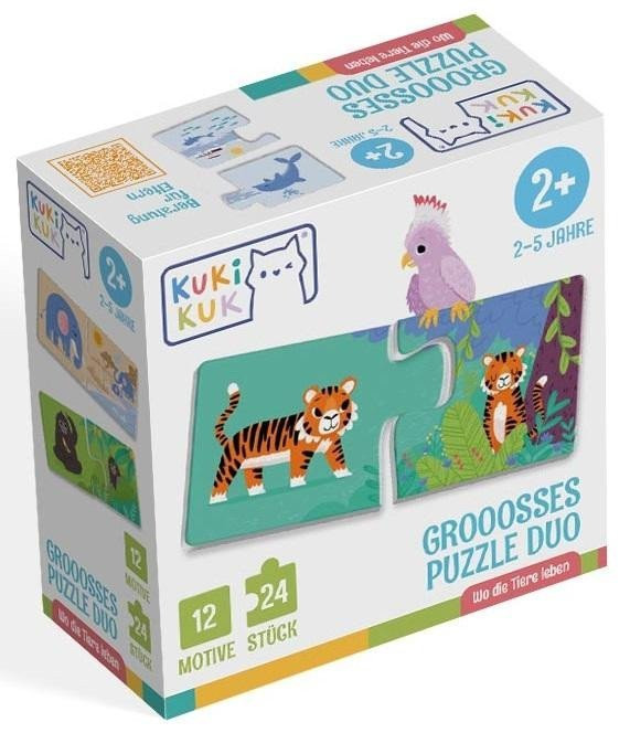 Kukikuk Grooosses Puzzle Duo Wo die Tiere Leben