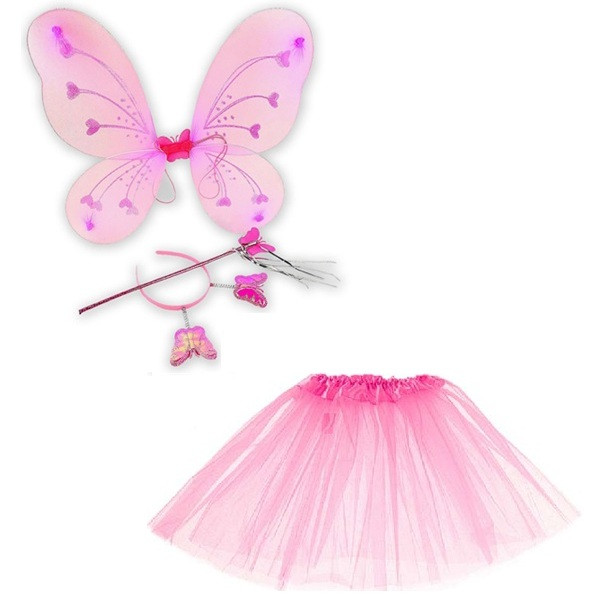Kostým motýlí víla s křídly svetlorůžový