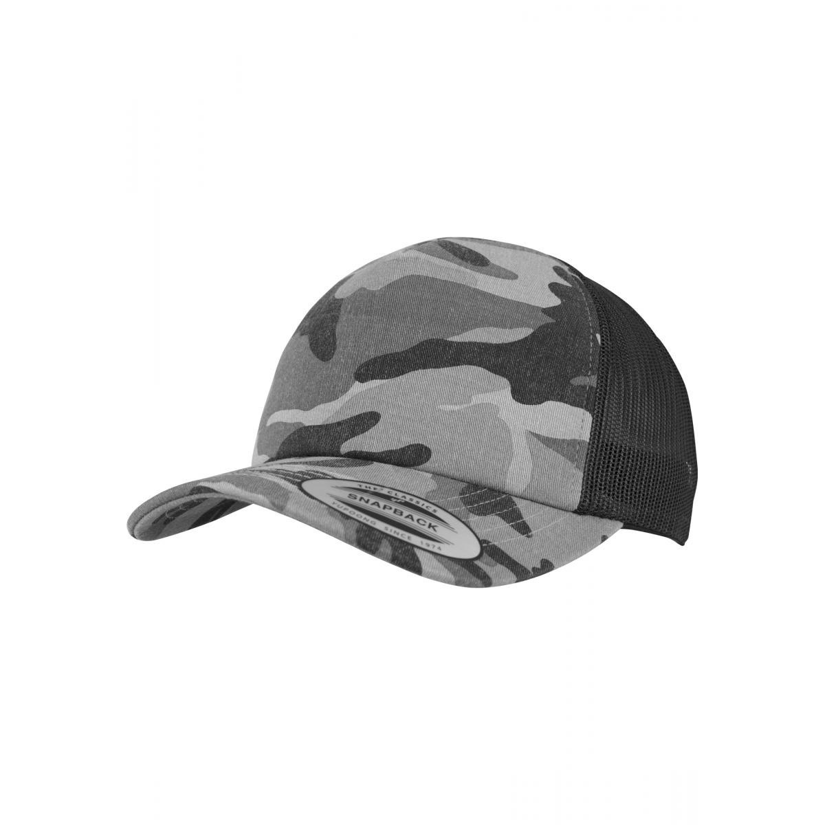 Kšiltovka Flexfit Camo Trucker - darkcamo-černá