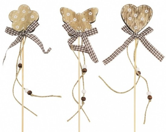 Anděl Velikonoční zápich - dřevěný 8 cm + špejle - 8738