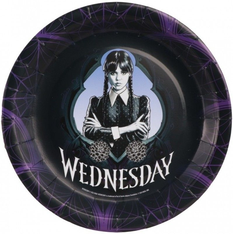 Wednesday party - Talíře papírové 23 cm 8 ks