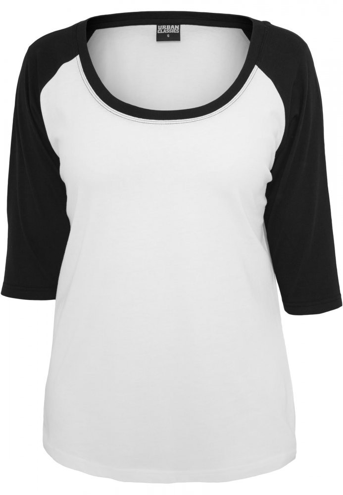 Černo/bílé dámské tričko Urban Classics Ladies 3/4 Contrast Raglan M