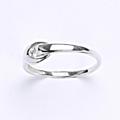 Stříbrný prsten s čirým zirkonem 1