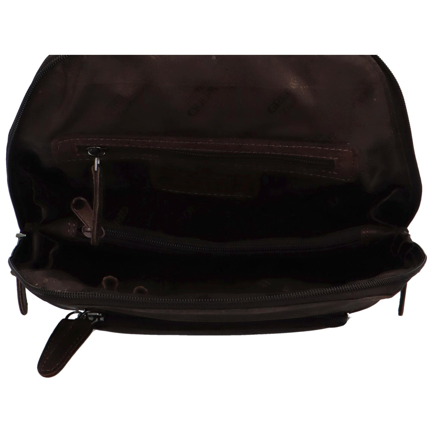 Kožený luxusní batůžek NICOLE, tmavě hnědý