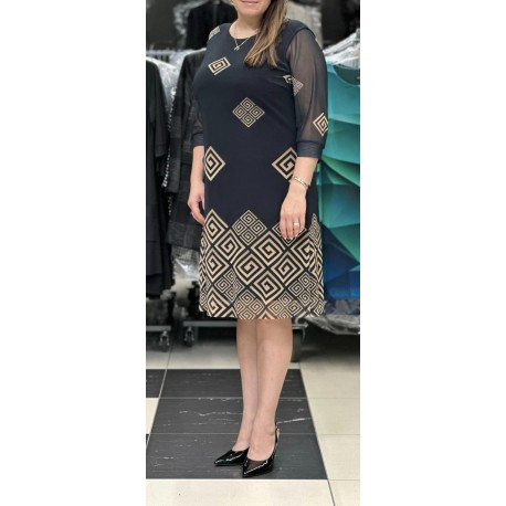 Dámské společenské šaty MAGIE, Velikost 48, Barva Černá Dorota 0020161