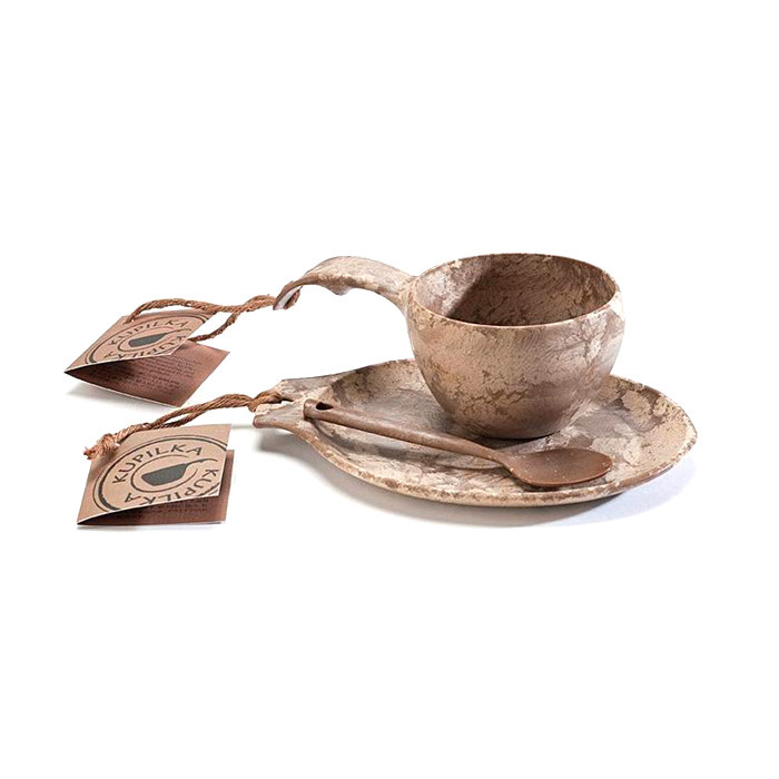 Kupilka dárková sada KUKSA 210 ml + talíř + čajová lžička - Original (BROWN) 6430014970114