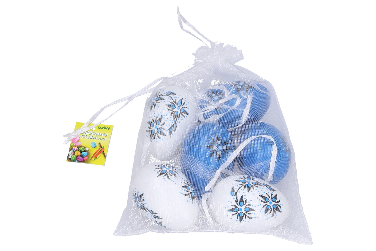 Vajíčko dekorační plastové mix 4x6 cm, 6 ks