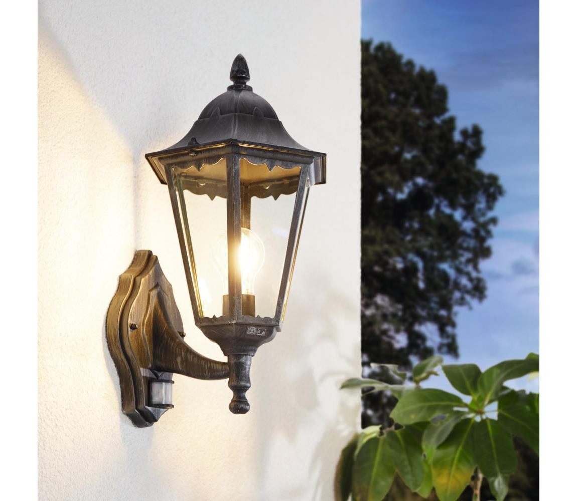 Eglo Eglo 93458 - Venkovní nástěnné svítidlo s čidlem NAVEDO 1xE27/60W/230V IP44