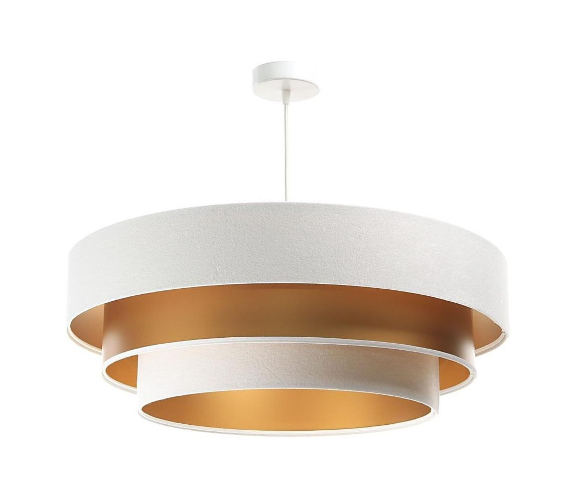 Lustr na lanku TRINITI 1xE27/60W/230V bílá/zlatá