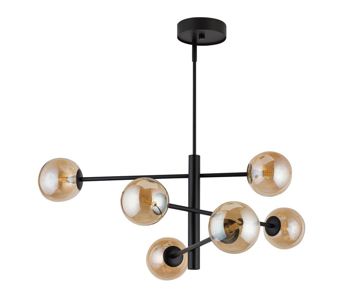 Lustr na tyči ORO 6xG9/12W/230V černá/zlatá