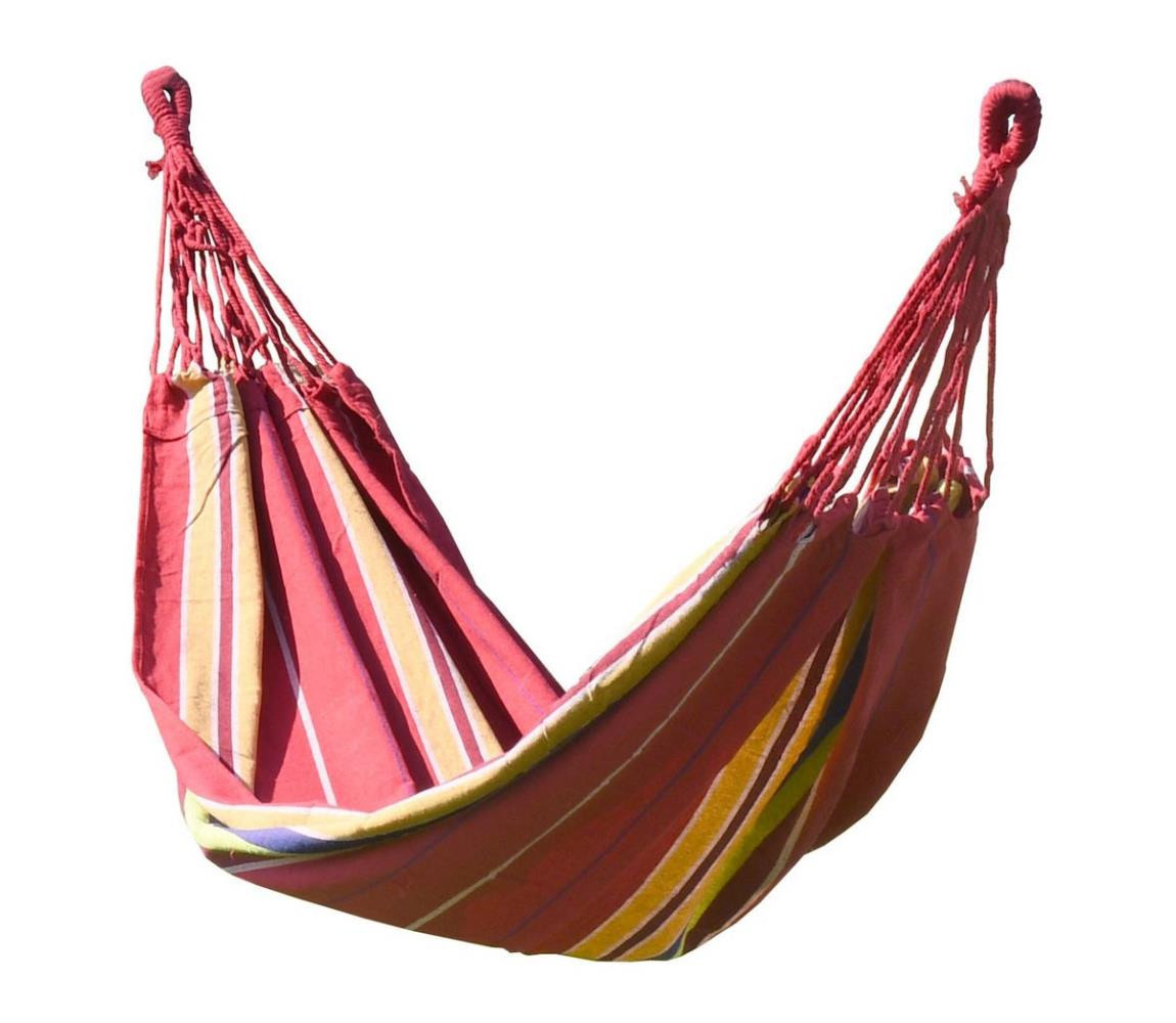 Houpací síť 200x100 cm červená/žlutá