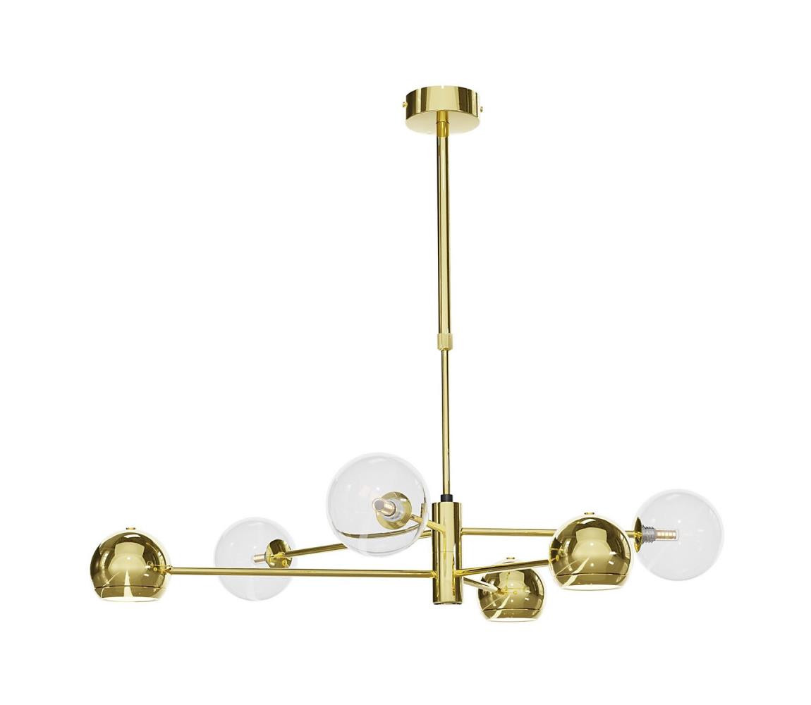 Jupiter Jupiter 1964 - Lustr na tyči MOKA 3xGU10/10W/230V + 3xG9/10W/230V zlatá/čirá