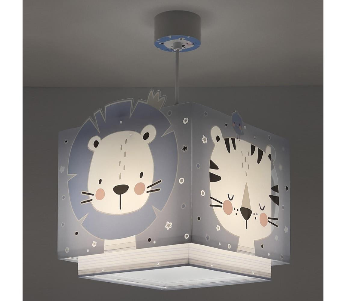Dalber Dalber 63112T - Dětský lustr JUNGLE 1xE27/15W/230V modrá