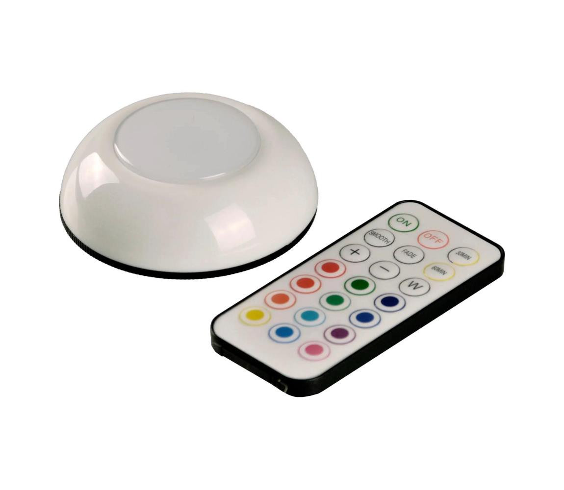 LED RGBW Osvětlení nábytku LED/0,5W/4,5V 3xAAA bílá+dálkové ovládání