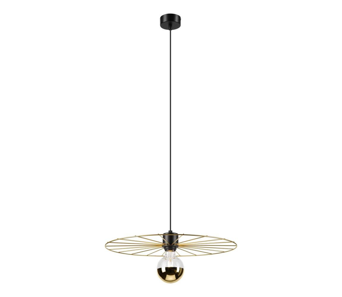 Lustr na lanku MONTANA 1xE27/15W/230V pr. 45 cm zlatá/černá