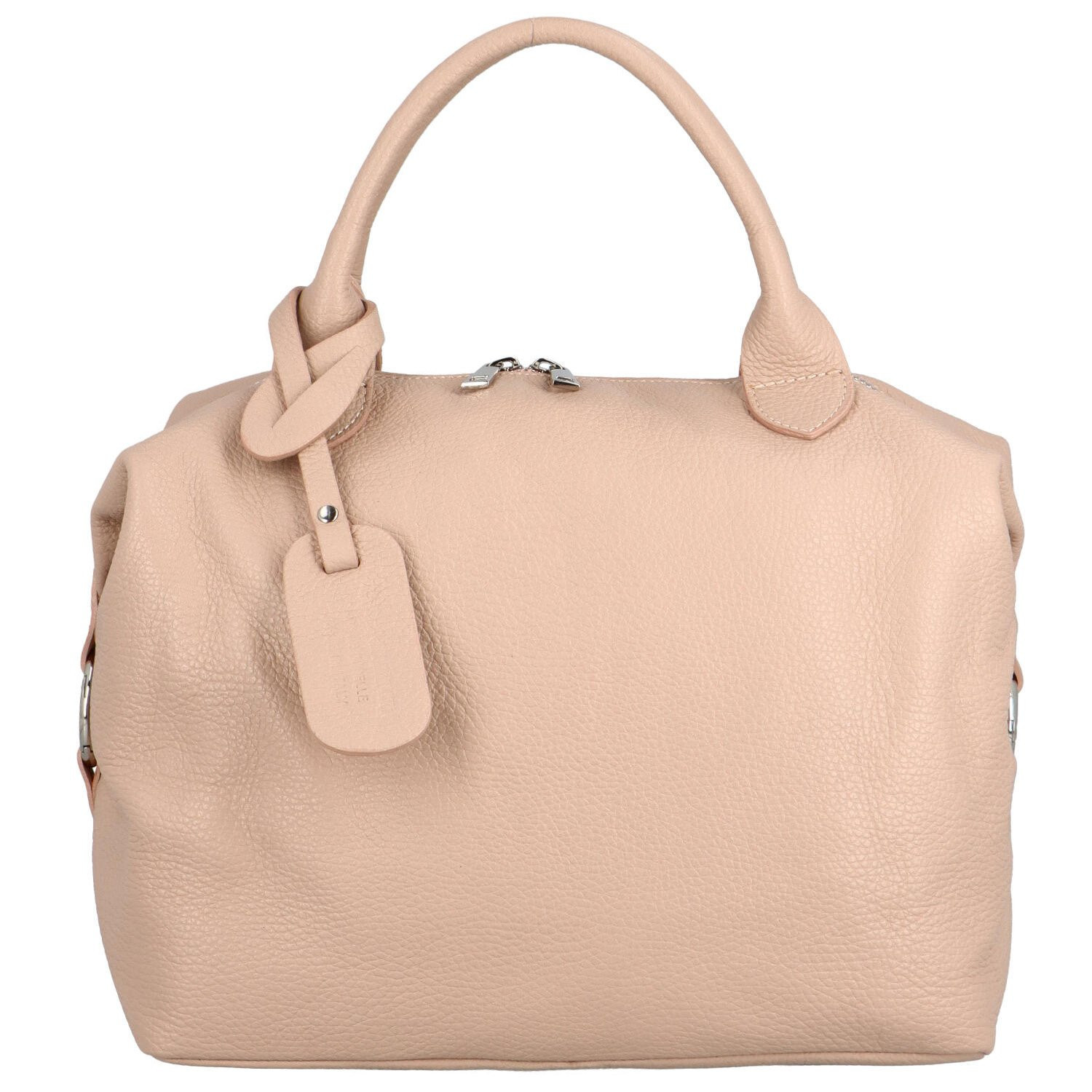 Dámská kožená kabelka do ruky světle růžová - Delami Lorelei růžová