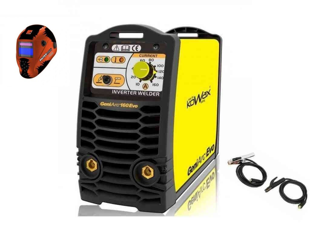 GeniArc160 Evo Varianta: SET 1: svářečka s výbavou v popisu stroje + kukla eco KWXSTGA160EVO