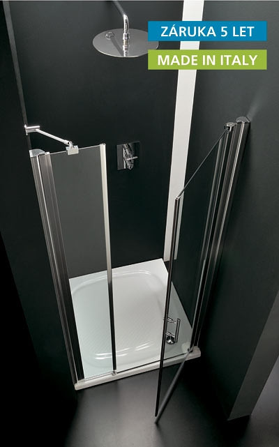 HOPA Aqva Duo sprchové dveře s pevným dílem a pantem u zdi, šíře 110 - 114 cm, výška 190 cm chrom/čiré sklo - pravé panty