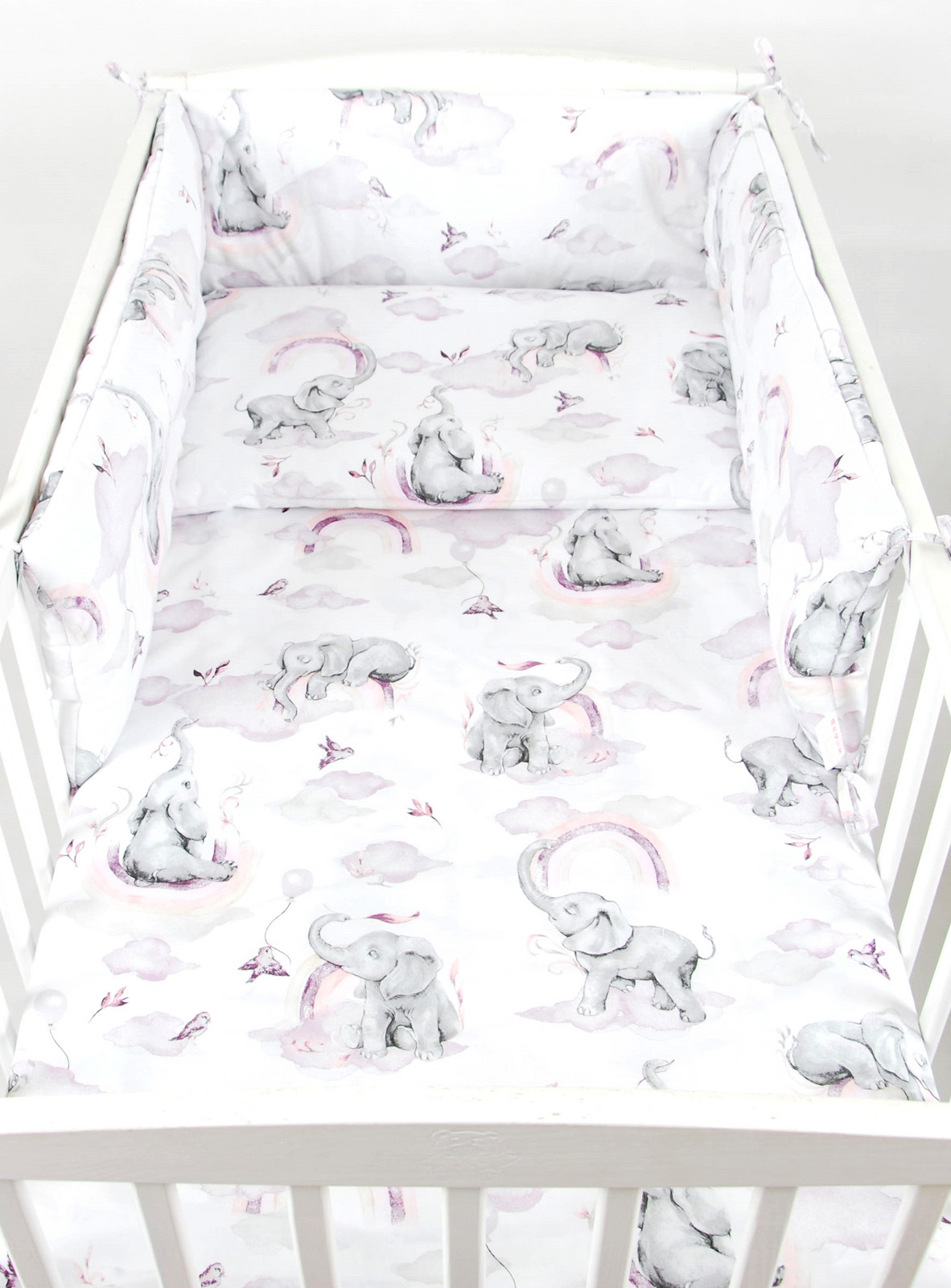 BBL Souprava do postýlky 3 - díly - slon pastelová růžová