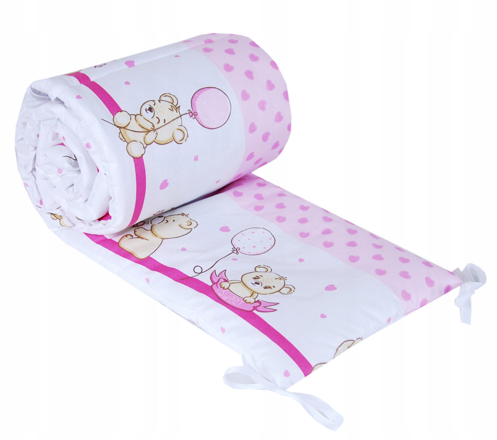 BBL Mantinel do postýlky 180 cm - medvídek sweet růžový