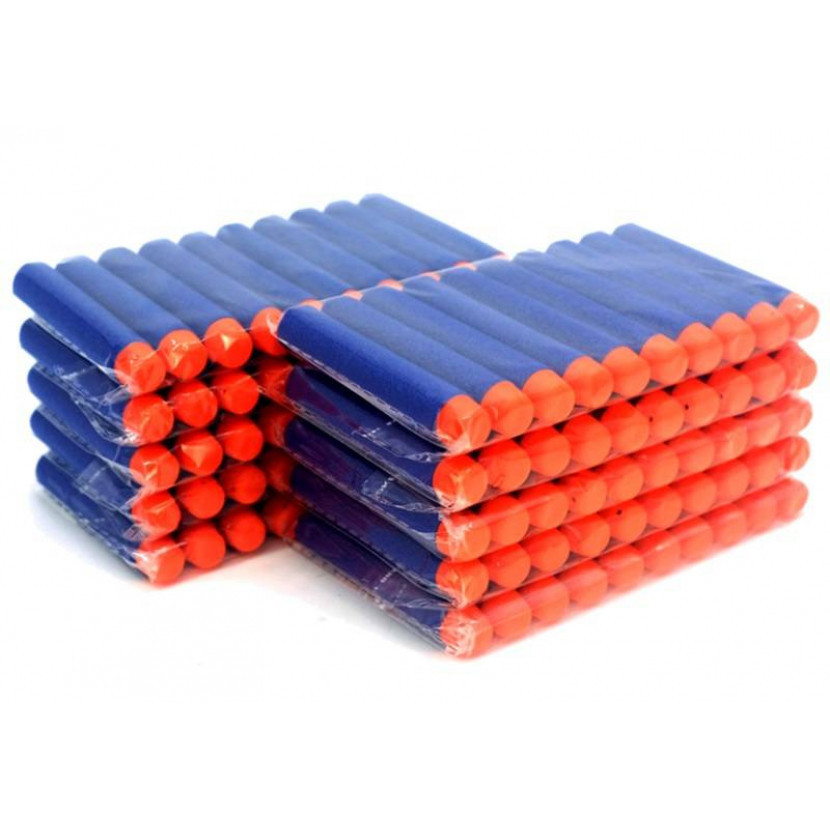 Náhradní pěnové náboje pro Nerf Launcher 100 ks - modré-oranžové