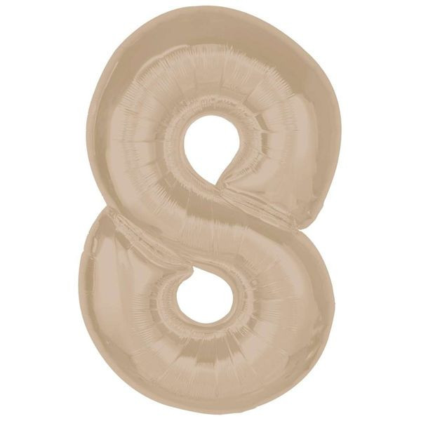 Balónek fóliový číslo 8 matný latte 92cm