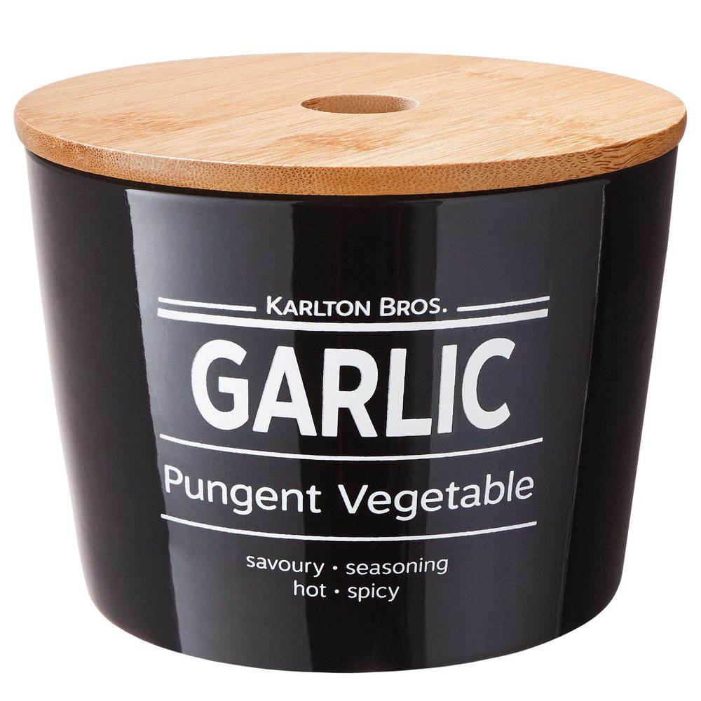KARLTON BROS Dóza na česnek 14 cm - černá