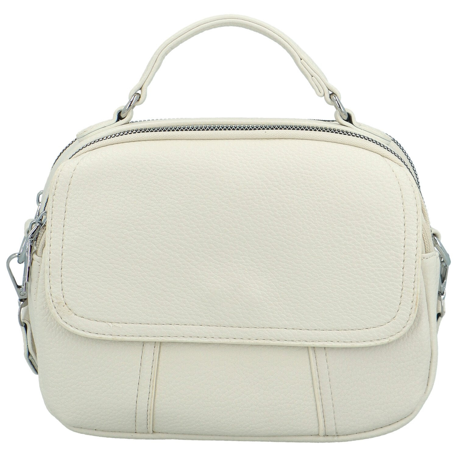 Trendy dámská koženková crossbody kabelka Badamia, krémová