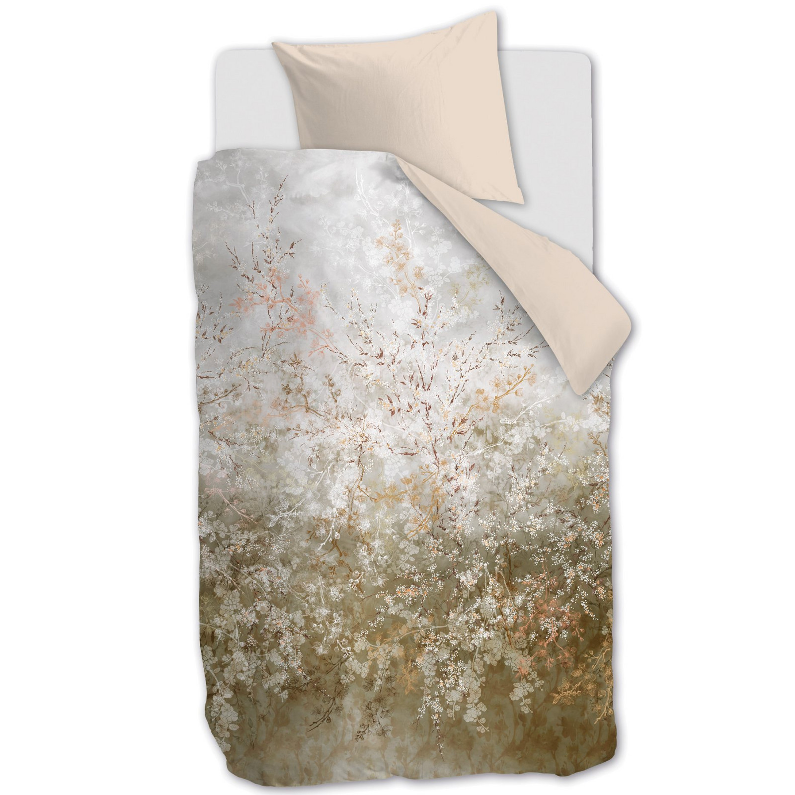 KARDOL by Beddinghouse Jednolůžkové povlečení FLORESENCE 140 x 200 cm, přírodní, bavlněný satén, Kardol
