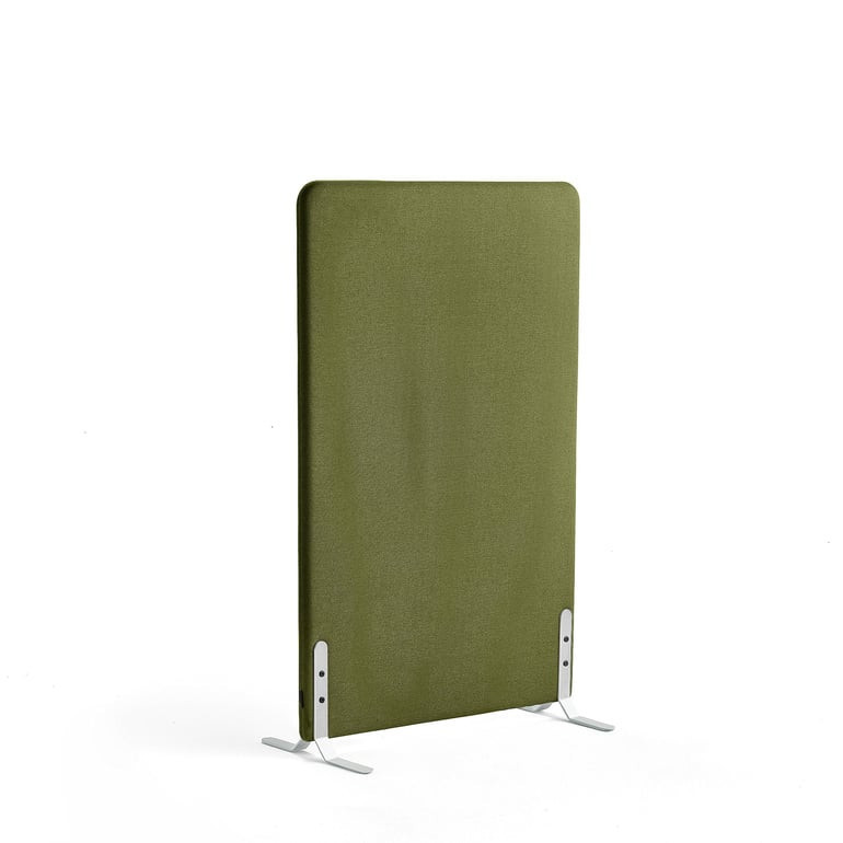 Paraván ZONE, 1360x800x46 mm, potah Hush, bílé nohy, lesní zelená