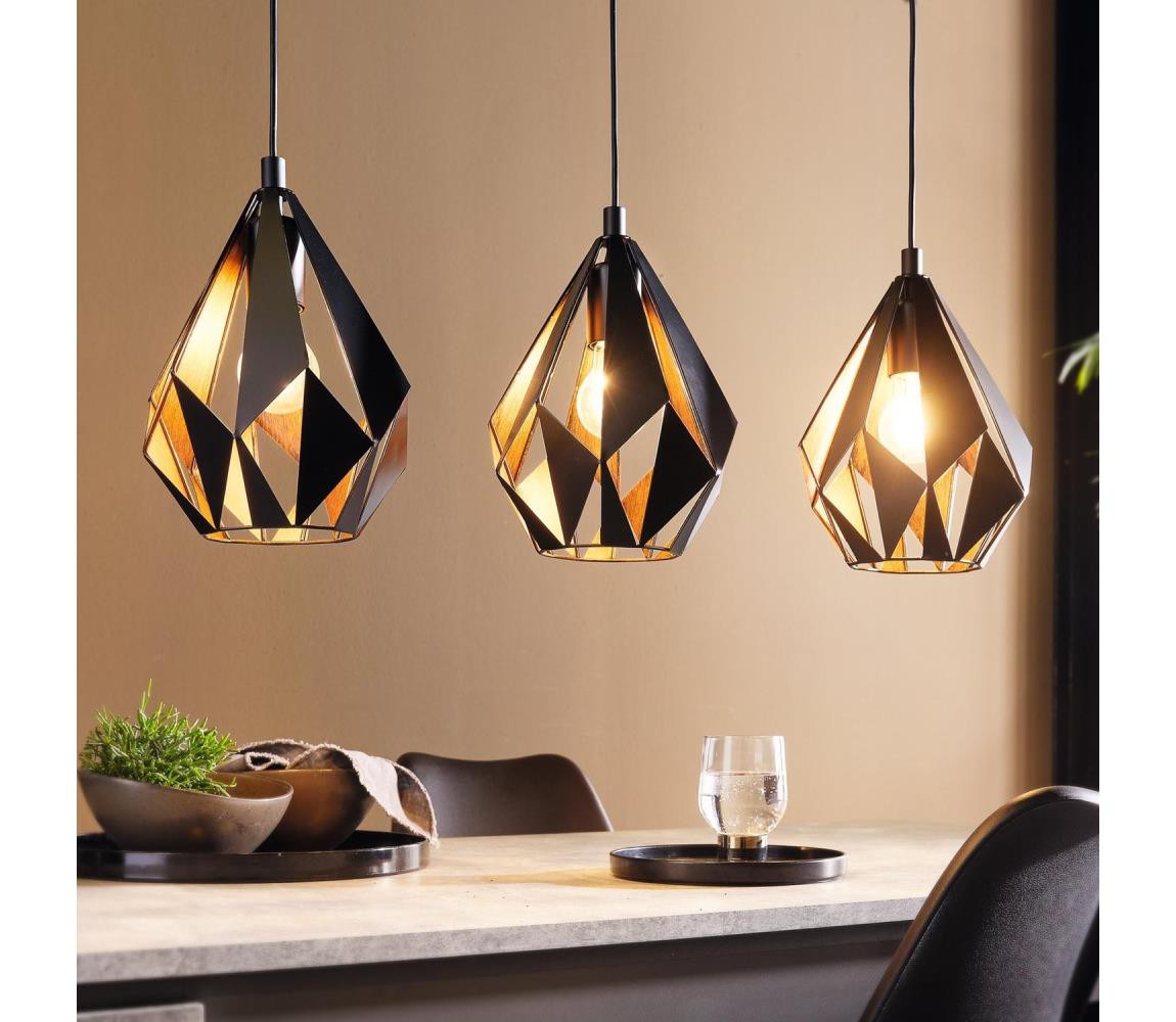 Eglo Eglo 49991 - Závěsné svítidlo CARLTON 1 3xE27/60W/230V