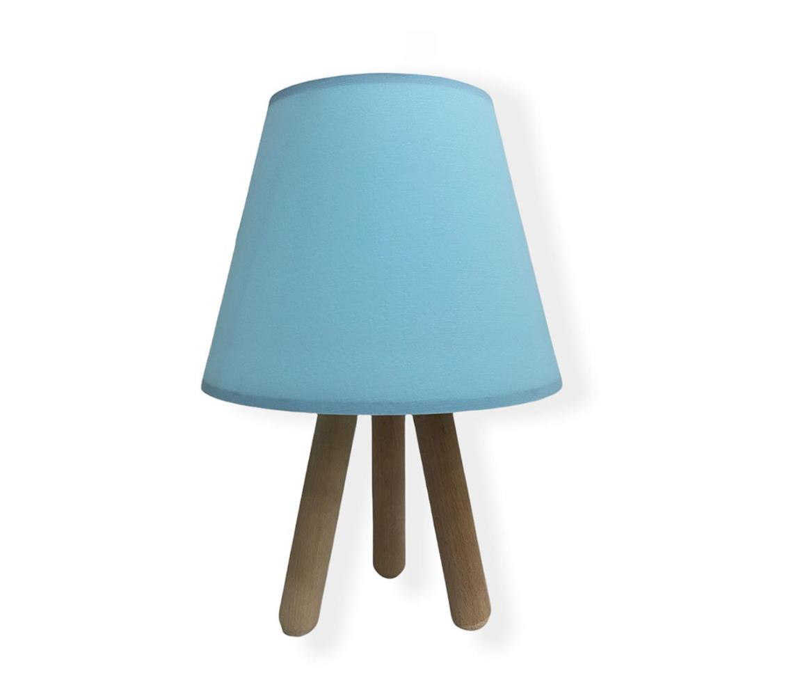 Stolní lampa WOOD 1xE27/60W/230V modrá