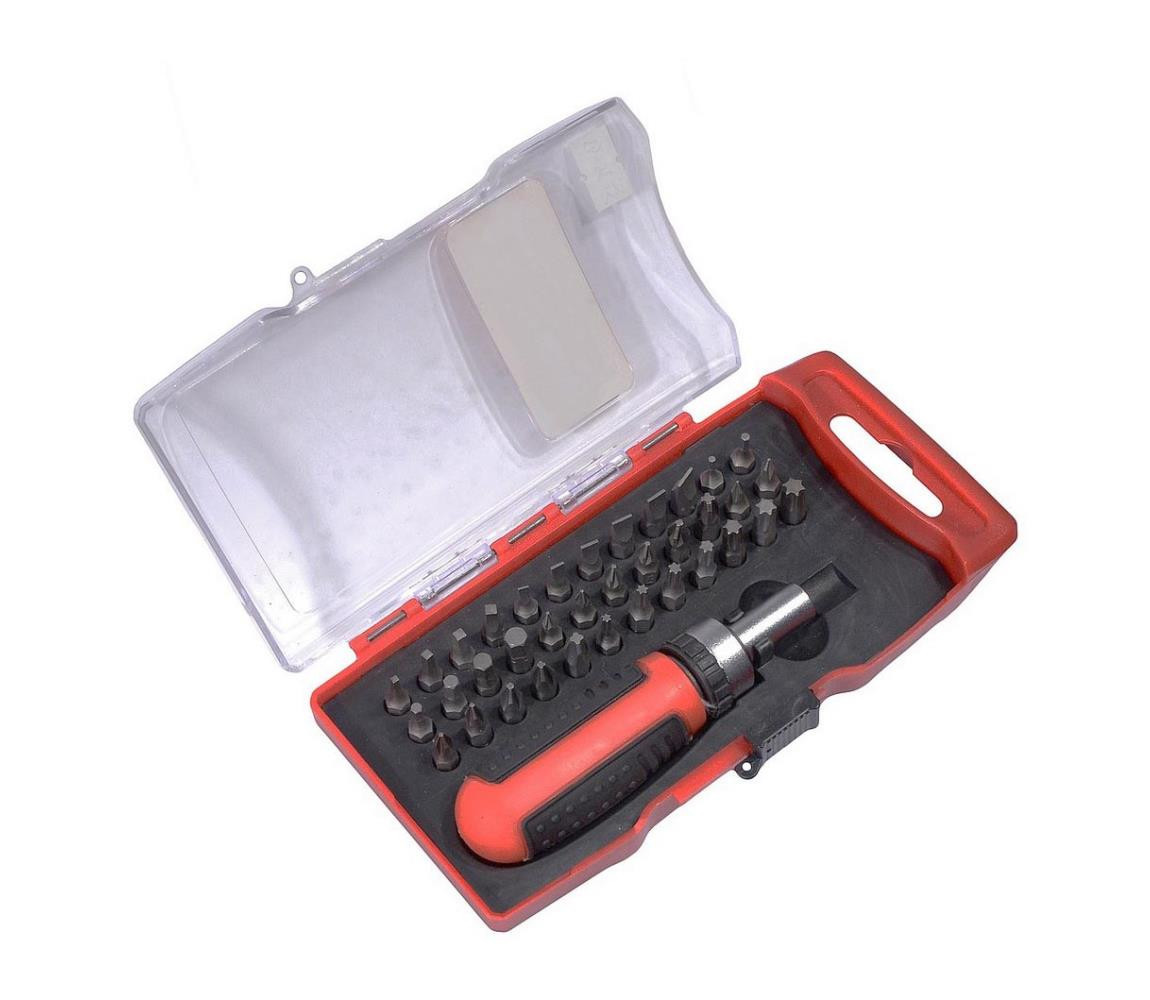 Sada bitů s ráčnovým šroubovákem 37 ks