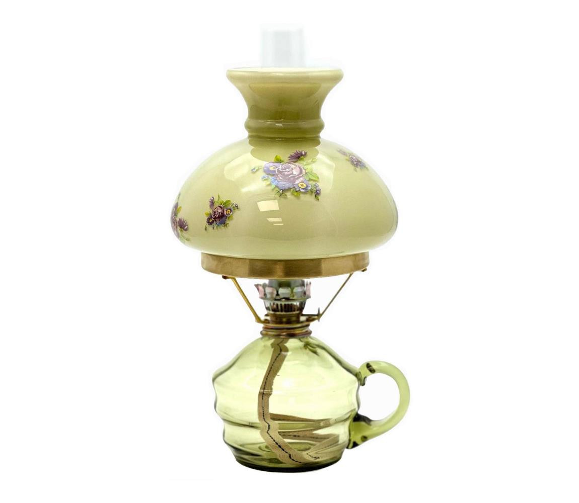 Floriánova huť Petrolejová lampa KLÁRA 34 cm lesní zelená
