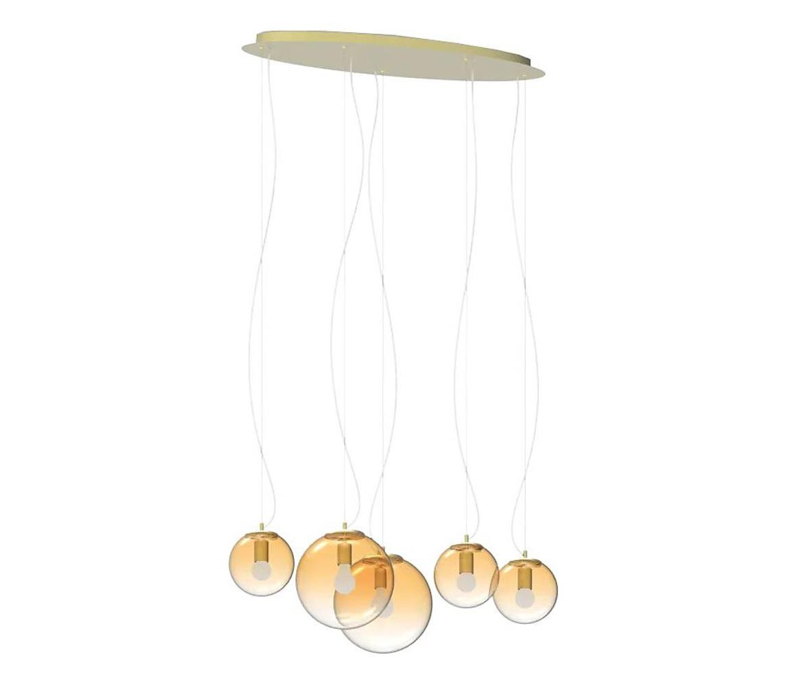 Ideal Lux Ideal Lux - Lustr na lanku MAPA 5xE27/42W/230V zlatá/kouřová