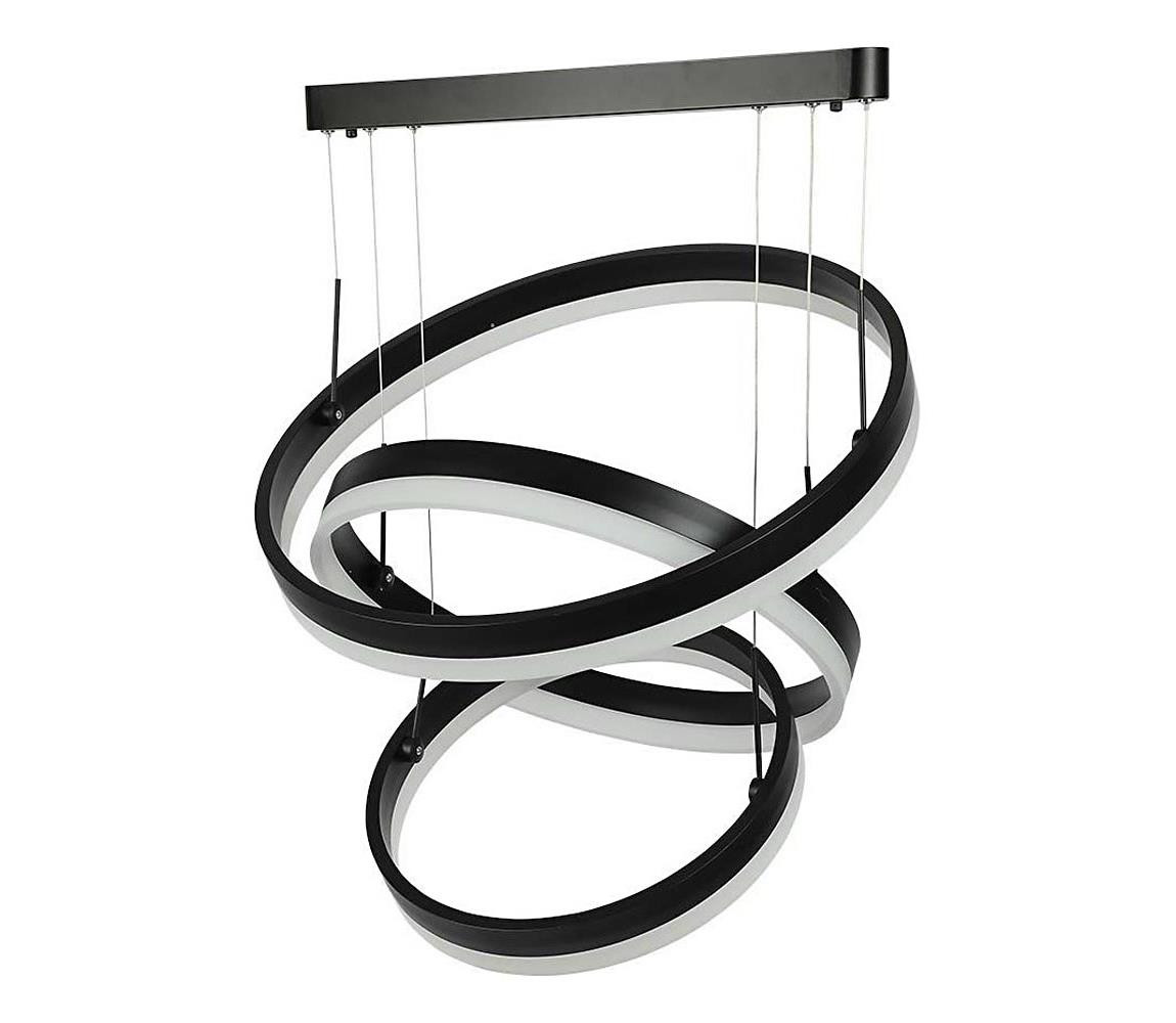 LED Stmívatelný lustr na lanku LED/86W/230V 3000K černá